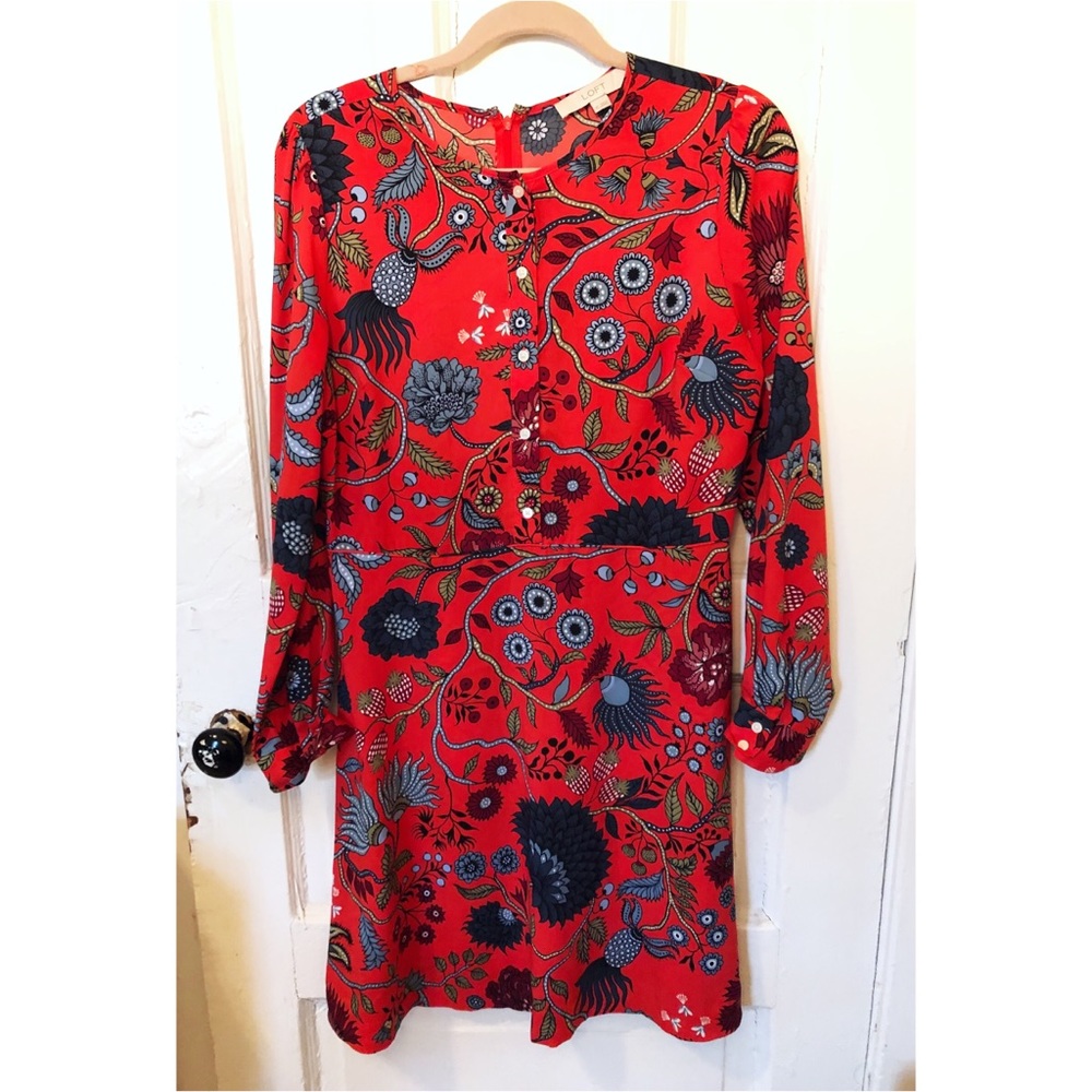 60s Inspired Paisley-esque Floral Patterned Dress